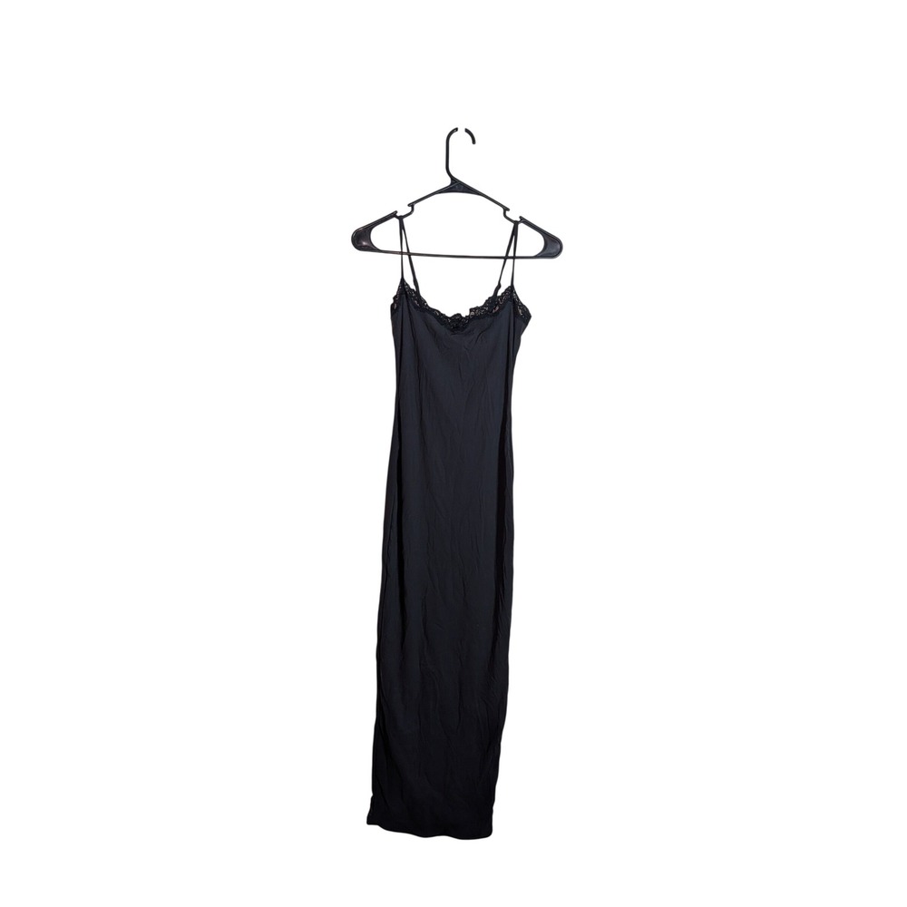 SKIMS Fits Everybody Lace Long Slip Dress Onyx Black Maxi DR-MAX-4125 XS